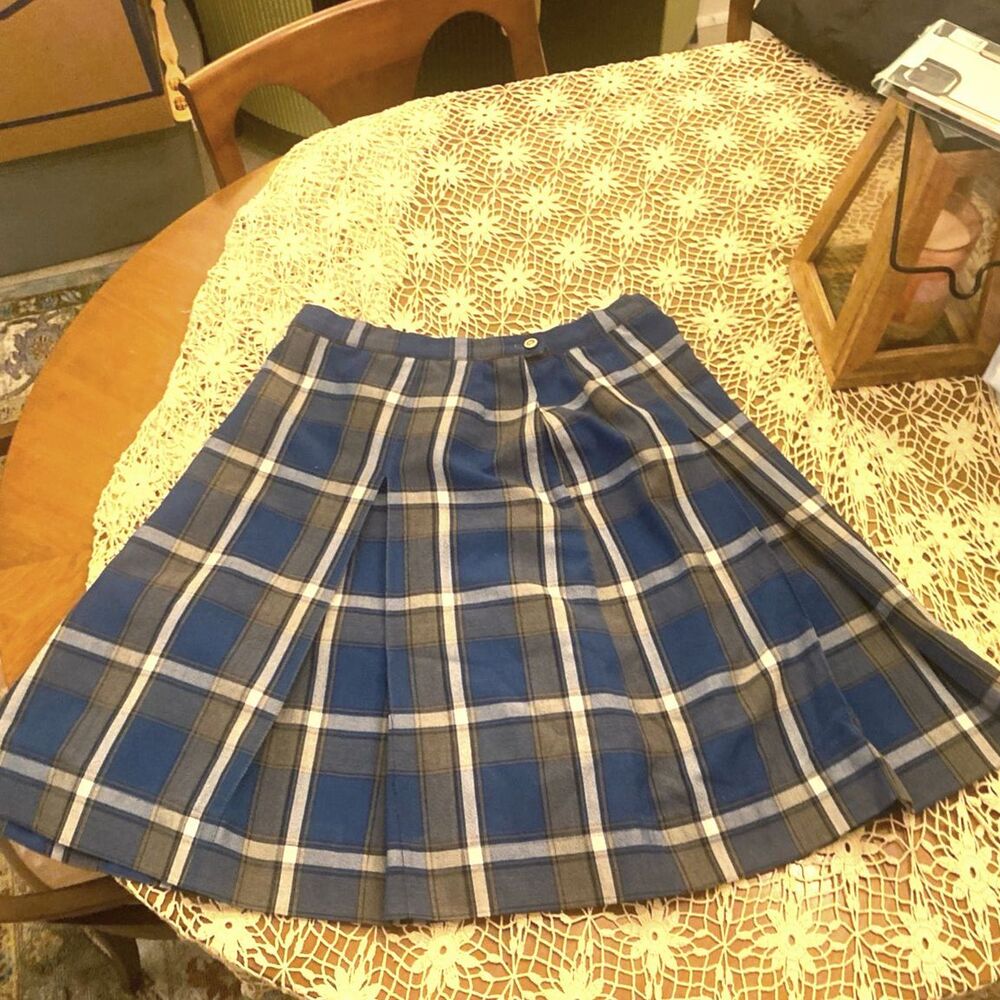 Schoolbelles Style 1521 Two Kick Pleated School Uniform Skirt Plaid Size 16